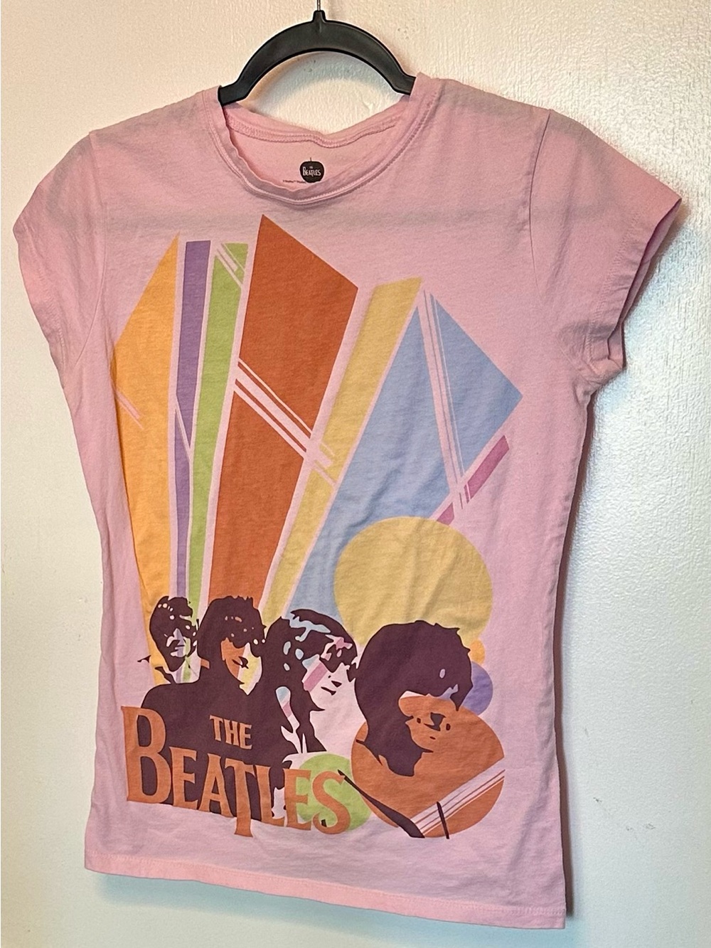 Retro Pink The Beatles Graphic T‑Shirt
